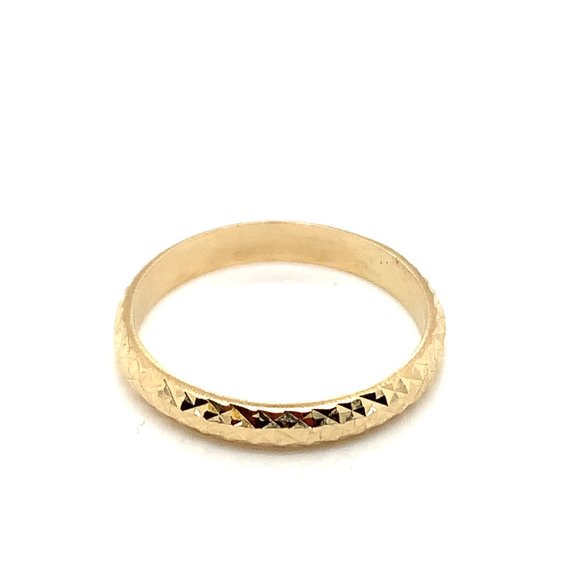 14K Polished Textured Stacking Ring / Wedding Band - Picture 1 of 3